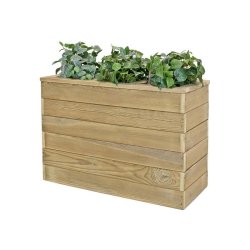 HORTALIA Jardinière en bois avec réserve d’eau Nidum Basic 86 x 34 x 60 cm – Intérieur et extérieur - marron Bois massif N836