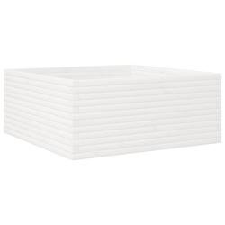Helloshop26 - Jardinière bac lit surélevé plantes fleurs terrasse jardin 110 x 110 x 46 cm bois de pin massif blanc 02_0037317 02_0037317 - blanc B