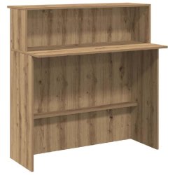 Bureau réception chêne artisanal 100x50x103,5cm bois ingénierie Modèle Vega Premium - 8721158658692