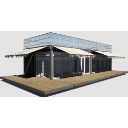 Restaurant ISK65 - Module aménagé avec deux containers 40 pieds HC - Snack, bar et terrasse