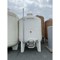 Cuve Rousseau 100HL - sur pieds blanche - Ø 2325 - hauteur 3889 - porte autovidante 420x530 - 2 vannes DN40 et Ø40 - robinet et jauge de niveau