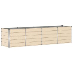 Helloshop26 - Jardinière moderne design industriel extérieur 240 x 80 x 75 cm en acier ivoire 02_0059150 - acier 3000240976247