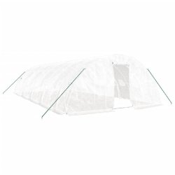 Helloshop26 - Serre tente abri plante fleur légumes avec cadre en acier 50 m² 10 x 5 x 2,3 m blanc 02_0044603 - blanc acier 3000220230451