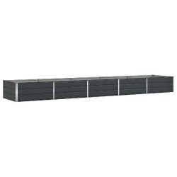 Helloshop26 - Jardinière rectangulaire moderne pour extérieur 195 x 100 x 45 cm en acier galvanisé anthracite 02_0059250 - acier 3000241022066