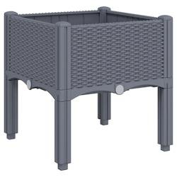 Helloshop26 - Jardinière bac lit surélevé plantes fleurs terrasse jardin avec pieds 40 x 40 x 42 cm PP gris 02_0038164 - gris 3000214113951