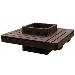 Jardinière de ville extérieure Malibu - 100% plastique recyclé avec assise banc