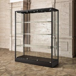 Vitrine Museum métal Colonne 160x60xH200cm - noir
