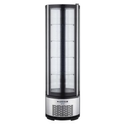 Vitrine réfrigérée ronde vitres bombées étagères verres pivotantes capacité 360l - CVRR360L