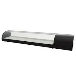 Vitrine réfrigérée pour tapas pour 4 gn 1/3 verre courbe - 1810x400x285 mm - 160 W 230/1V - 13CC2184 Eurast - inox 13CC2184