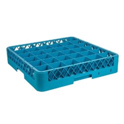 Casier de lavage verres 36 compartiments polypropylène 50x50x10 cm bleu