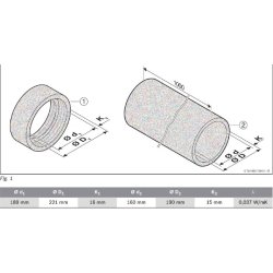 Conduit isolé EPP - diamètre 60mm - longueur 1 mètre avec collier réf 7738110902 - gamme ONDEA PAC L