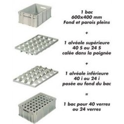 Bac de lavage - rangement et transport de verres, assiettes et couverts
