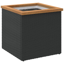 Helloshop26 - Jardinière bac lit surélevé plantes fleurs terrasse jardin 40 x 40 x 40 cm résine tressée noir 02_0037560 02_0037560 - noir Bois ma
