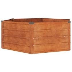 Helloshop26 - Jardinière bac lit surélevé plantes fleurs terrasse jardin de jardin rouillé 129 x 129 x 45 cm acier corten marron 02_0039860 - marr