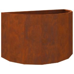 Helloshop26 - Jardinière demi-ronde moderne extérieure 90 x 45 x 50 cm style contemporain en acier rouillé 02_0052956 - métal 3000237671940