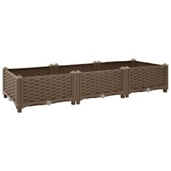 Helloshop26 - Jardinière lit surélevé plantes fleurs jardin 120 x 40 x 23 cm polypropylène marron  02_0000903 - marron 3000072381530