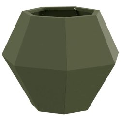 Helloshop26 - Jardinière rectangulaire extérieure 50 x 50 x 40 cm durable style chic en acier vert olive 02_0053124 02_0053124 - vert acier 30002377