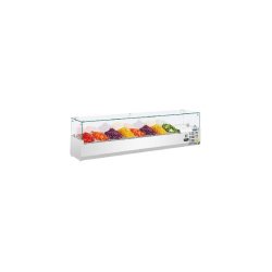 Vitrine inox réfrigérée à ingrédients 8 x GN 1/3 (P)100 mm, 150 W, 220 V - MONO