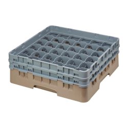 Casier à verres 36 compartiments Camrack beige hauteur max 133mm - 500 x 500 x 143 mm - CAMBRO - 0615402620147