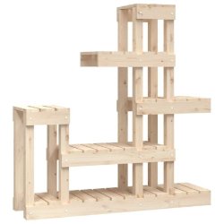 Helloshop26 - Support à plantes en bois massif style rustique jardin patio 92 x 25 x 97 cm en bois de pin naturel 02_0048471 - Bois massif 3000235303