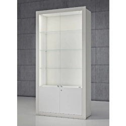 Vitrine ameublement QF-SAVA - éclairage LEDs - design élégant en verre trempé avec serrure