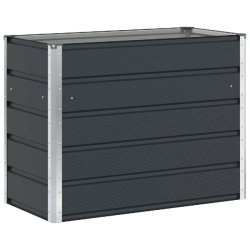 Helloshop26 - Jardinière moderne 100 x 50 x 77 cm pour jardin terrasse design industriel en acier galvanisé anthracite 02_0059234 - acier 3000241016