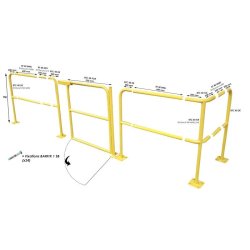 Barrière modulaire acier Ø 40 mm - extension 200 mm mâle/femelle, système de périmétrage industriel - Sas acier 1.5 X 1.5M - Tube d.40mm