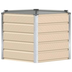 Helloshop26 - Jardinière hexagonale élégante moderne pour jardin 129 x 129 x 75 cm en acier ivoire - acier 3000240968211