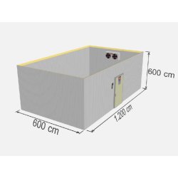 Chambre froide positive industrielle - TD CR-432 - 432m³ - Panneaux sandwich polyuréthane - Refroidissement 21 500W