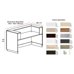 Comptoir d'accueil droite Delta Plus - Mobel Linea - 144, Wenge, Blanc, Non