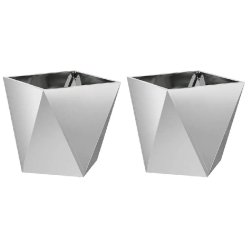 Helloshop26 - Lot de 2 jardinières modernes pour extérieur 40 x 40 x 40 cm en acier galvanisé argent 02_0053073 02_0053073 - acier 3000237745955