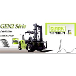 Chariots élévateurs frontaux CLARK C60/70/75/80 GEN2 - 6000 à 8000 kg - Diesel/GPL - Sécurité et fiabilité optimales