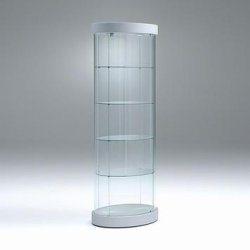 VITRINE SUR PIED "OVAL" - AVEC ECLAIRAGE