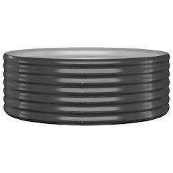 Helloshop26 - Jardinière bac lit surélevé plantes fleurs terrasse jardin de jardin acier enduit de poudre anthracite 02_0039478 - acier 3000218529901