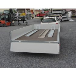 Remorque plateau Humbaur HT 303121 - 2 essieux, roues dessous, ridelles alu, 3000 kg PTAC