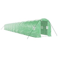 Helloshop26 - Serre tente abri plante fleur légumes avec cadre en acier 40 m² 20 x 2 x 2 m vert 02_0044588 - vert acier 3000220264555