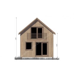 Studio de jardin isolé - maison de jardin avec ossature bois Rennes 37 m² - mezzanine et balcon