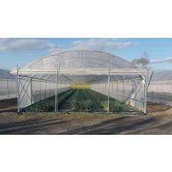 Serre tunnel maraîchère à pieds droits avec aérations latérales enroulables - 6m, 7.80m, 9.60m et 12m de large -JRC