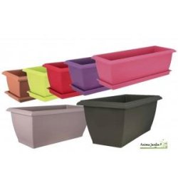 Jardinière 80 en résine, grande taille - 868471-vert + 868571