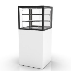 Vitrine neutre INTEGRA sur base haute - 600 mm - 3 niveaux - H1400 mm - IN60/50-140N | Sayl Barcelona - Accès Grab & Go, 1400