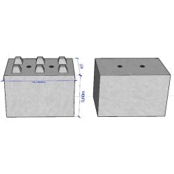 BB600x600x900 - Bloc béton empilable type Lego - Stock Bloc - Poids 0,720 t