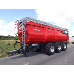 Remorque agricole THIEVIN CORTAL 240 - PTAC 32T, grand volume jusqu'à 52m³, tridem à bielles