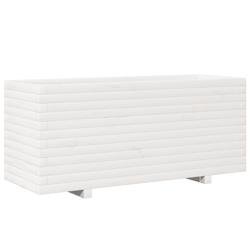 Helloshop26 - Jardinière bac lit surélevé plantes fleurs terrasse jardin 110 x 40 x 49,5 cm bois de pin massif blanc - blanc Bois massif 3000214238913