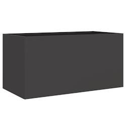 Helloshop26 - Jardinière bac lit surélevé plantes fleurs terrasse jardin 62 x 30 x 29 cm acier noir 02_0037739 - noir acier 3000217864928