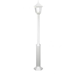 Lampadaire d'éclairage public - 1 tête - Clic-clac 4 - IP44 - E27 - style rustique - verre transparent - hauteur 1910 mm - blanc