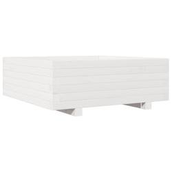 Helloshop26 - Jardinière bac lit surélevé plantes fleurs terrasse jardin 70 x 70 x 26,5 cm bois de pin massif blanc 02_0037811 - blanc Bois massif