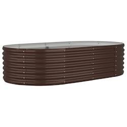Helloshop26 - Jardinière bac lit surélevé plantes fleurs terrasse jardin de jardin acier enduit de poudre marron 02_0039560 - marron acier 30002185