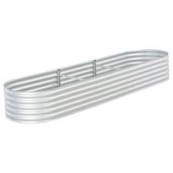 Helloshop26 - Jardinière lit surélevé plantes fleurs jardin 320 x 80 x 44 cm acier galvanisé argenté 02_0001045 - argenté acier 3000073921537