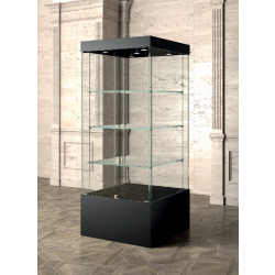Vitrine muséographique MU/80VA - spéciale musée - verre trempé - 60x60x200 cm - éclairage LED 5 points