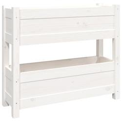 Helloshop26 - Jardinière bac lit surélevé plantes fleurs terrasse jardin 77 x 25 x 66 cm bois massif de pin blanc 02_0037850 - blanc Bois massif 30
